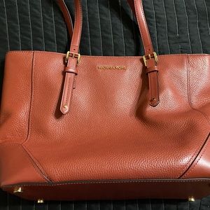 Purse AND Wallet..Michael Kors Aria Tote AND Large Zip Around Snake Print Wallet